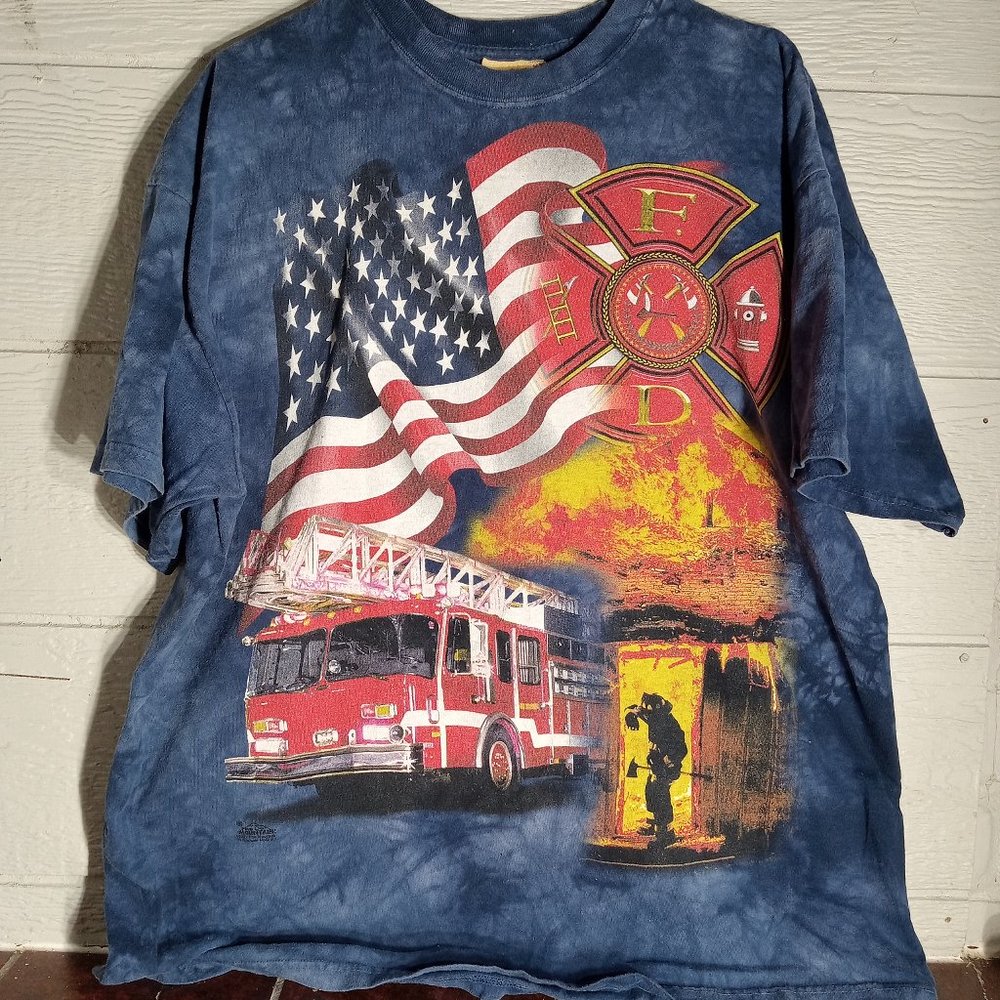 Vintage Fire Department The Mountain 2001 Stonewashed T-shirt